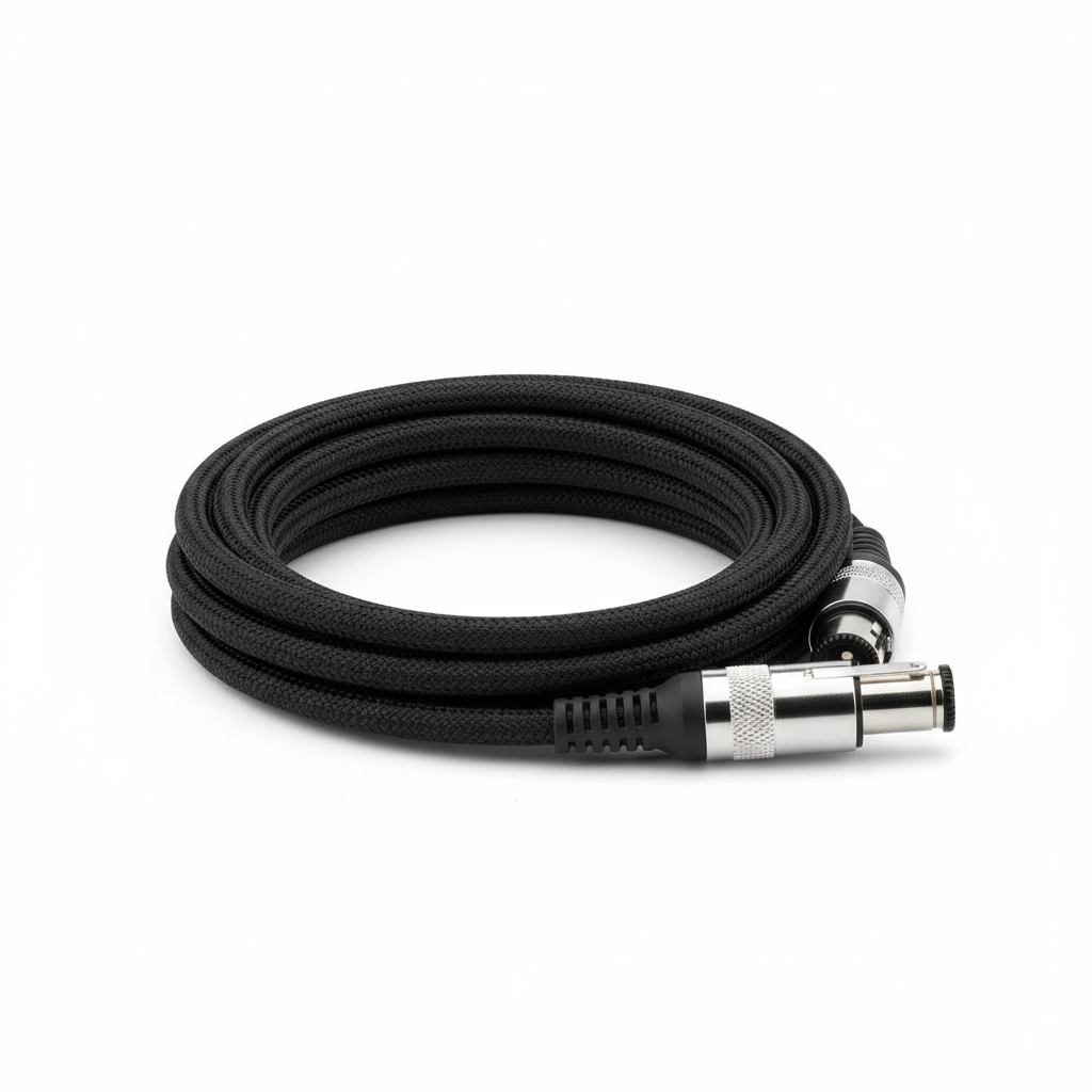 Professionele XLR-kabel op witte achtergrond
